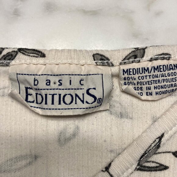 Basic Editions Womens Floral Short Sleeve Pullover Top Floral Size Medium - Picture 2 of 6